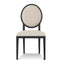 Light Beige Fabric Dining Chair - Black Frame (Set of 2)