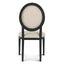 Light Beige Fabric Dining Chair - Black Frame (Set of 2)