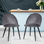 Artiss Velvet Modern Dining Chair - Dark Grey