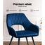 Artiss Dining Chairs Set of 2 Blue Velvet Caitlee