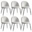 Dining Chairs Set of 6 Sherpa Boucle White