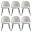 Dining Chairs Set of 6 Sherpa Boucle White