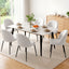 Dining Chairs Set of 6 Sherpa Boucle White
