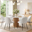 Dining Chairs Set of 6 Sherpa Boucle White