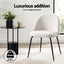 Dining Chairs Set of 6 Sherpa Boucle White