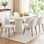 Dining Chairs Set of 6 Sherpa Boucle White