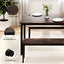 Artiss Dining Table and Chairs Set 3PCS Kitchen Metal Desk Bench Dark Walnut