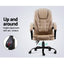 Artiss Massage Office Chair Executive Computer Gaming Chairs Brown PU Leather Espresso