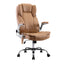 8 Point Massage Office Chair PU Leather Brown
