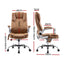 8 Point Massage Office Chair PU Leather Brown