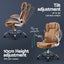 8 Point Massage Office Chair PU Leather Brown