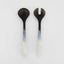 Halo Salad Server Set Swirl Resin B&W