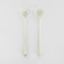 Halo Salad Server Set Swirl Resin White