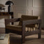 Ava Armchair Taupe & Dark Walnut