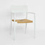 Casper Dining chair with Arms White & Natural Weave Outdoor