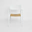 Casper Dining chair with Arms White & Natural Weave Outdoor