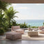 Lola Chaise Terracotta Stripe