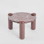 Nobo Coffee Table Small Matt Red Vein Marble/High Gloss