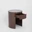 Nobo Bedside Matt Red Vein Marble/High Gloss