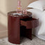 Nobo Bedside Matt Red Vein Marble/High Gloss