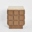Porto Travertine & Walnut Side Table