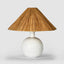 Esta Lamp Small White with Raffia Shade