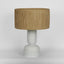 Clem Lamp Small White with Raffia shade