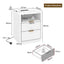 Modern White Sideboard Buffet Cabinet White Bedside Table with USB Charging Station