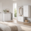 White Wardrobe and Sideboard Cabinet Set with Open Storage – Modern Home Organisation