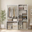 White Wardrobe and Sideboard Cabinet Set with Open Storage – Modern Home Organisation