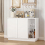White Wardrobe and Sideboard Cabinet Set with Open Storage – Modern Home Organisation