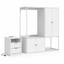 White Wardrobe and White Bedside Table with USB Charging Station Set