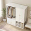 White Wardrobe and White Bedside Table with USB Charging Station Set