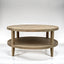 French Contemporary Round Coffee Table Weathered Oak