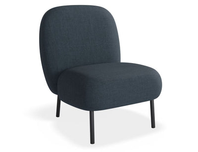 Moulon Lounge Chair - Midnight Blue - Brushed Matt Bronze Legs