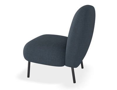 Moulon Lounge Chair - Midnight Blue - Brushed Matt Bronze Legs