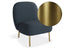 Moulon Lounge Chair - Midnight Blue - Brushed Matt Gold Legs