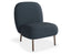 Moulon Lounge Chair - Midnight Blue - Brushed Matt Bronze Legs