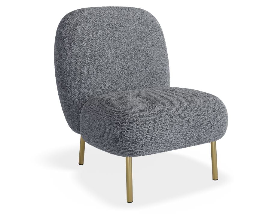 Moulon Lounge Chair - Elephant Boucle - Brushed Matt Bronze Legs