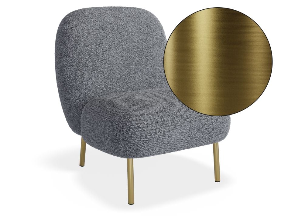 Moulon Lounge Chair - Elephant Boucle - Brushed Matt Bronze Legs