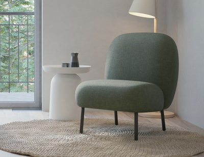 Moulon Lounge Chair - Kelp Green - Matt Black Legs