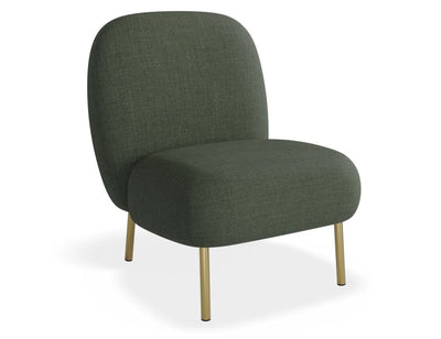 Moulon Lounge Chair - Kelp Green - Brushed Matt Bronze Legs