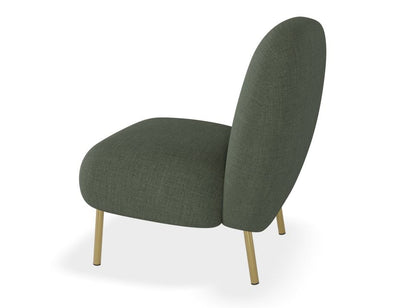 Moulon Lounge Chair - Kelp Green - Brushed Matt Bronze Legs