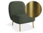 Moulon Lounge Chair - Kelp Green - Brushed Matt Gold Legs