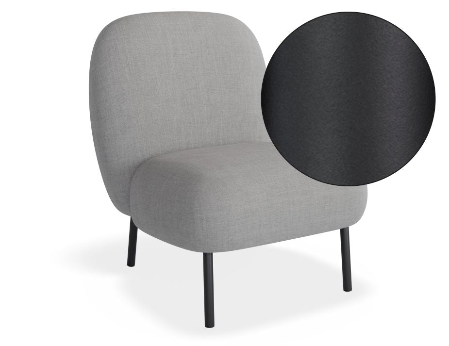 Moulon Lounge Chair - Cloud Grey - Matt Black Legs