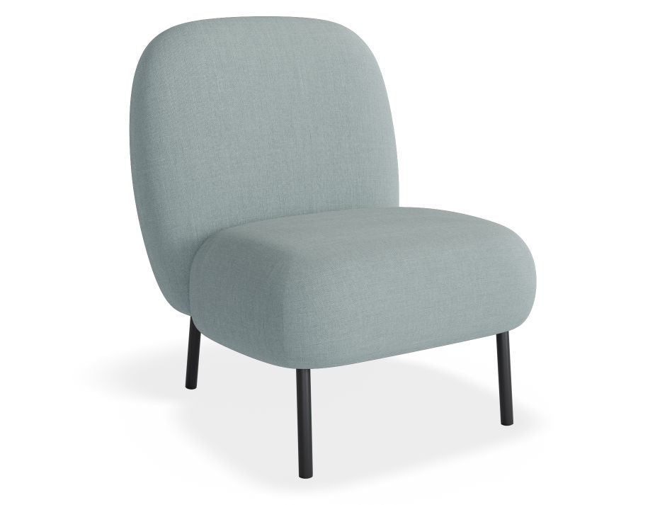 Moulon Lounge Chair - Sky Blue - Matt Black Legs