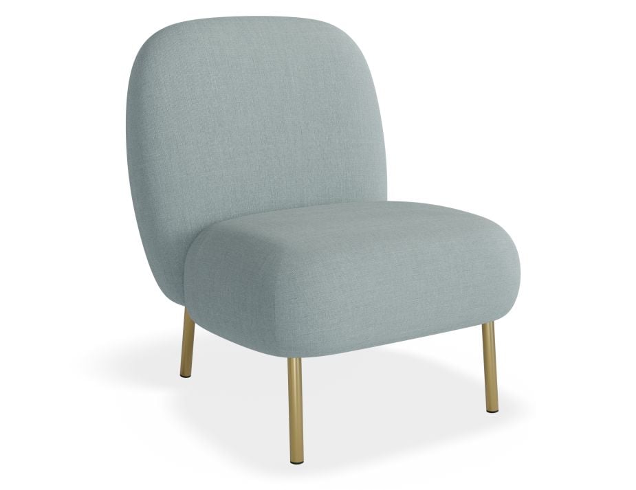 Moulon Lounge Chair - Sky Blue - Brushed Matt Bronze Legs