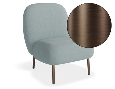 Moulon Lounge Chair - Sky Blue - Brushed Matt Bronze Legs