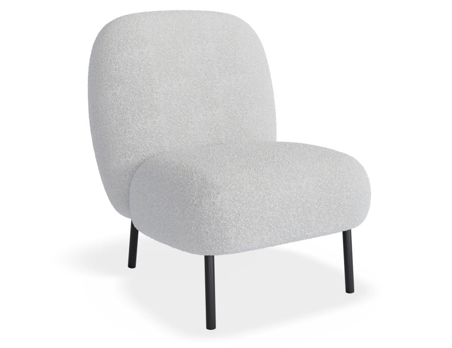 Moulon Lounge Chair - Stone Boucle - Brushed Matt Gold Legs