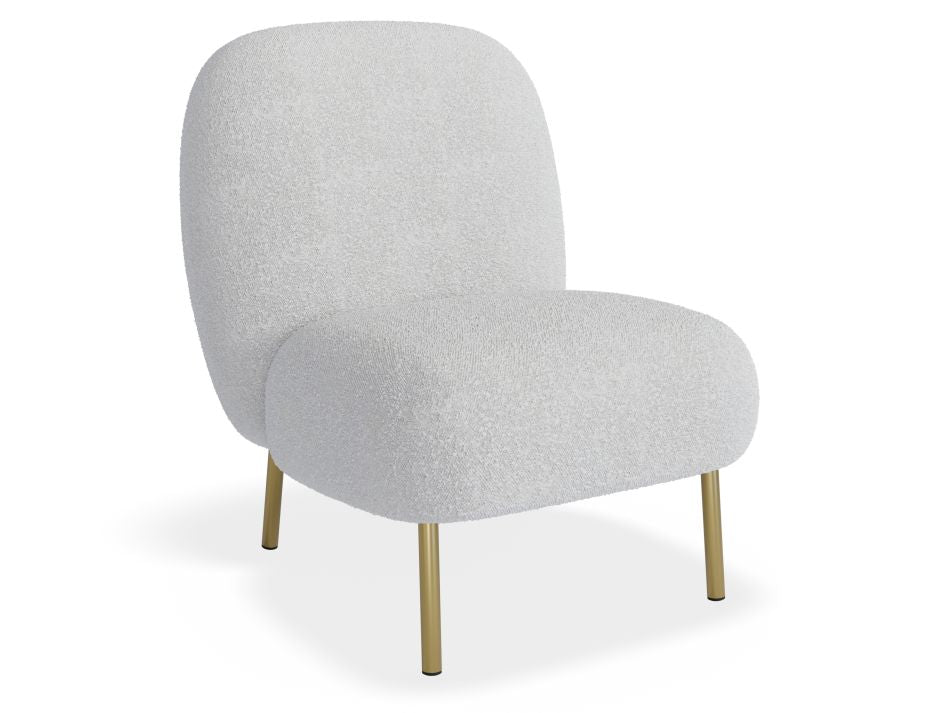 Moulon Lounge Chair - Stone Boucle - Matt Black Legs